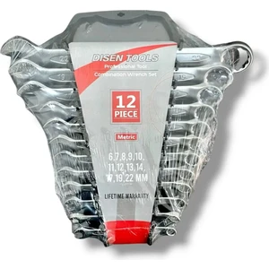 Germany  Kombine Düz Yıldız Yarım Anahtar Takımı Seti 12 Parça