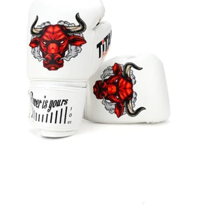 Titan Sport Beyaz Kızgın Boğa Desenli Fgr Model-14 Boks Eldiveni