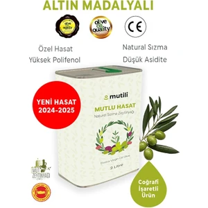 Yeni Sezon Zeytinyağı 2 lt Natürel Sızma Zeytinyağı Mut Zeytinyağı Mutlu Hasat