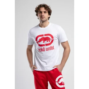 ECKO UNLTD Marc Beyaz - Kırmızı Bisiklet Yaka Baskılı Standard Fit Erkek Tshirt