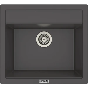 Hena Surface Granit Eviye 1 Gözlü Antrasit 55 x 50 Kuvars