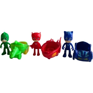 Arabalı Pj Mask Pijamaskeliler Figürleri Oyuncak Seti 3 Araba 6 Karakter