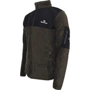 Erkek Regular Fit Fermuarlı Cepli Polar Haki Sweatshirt