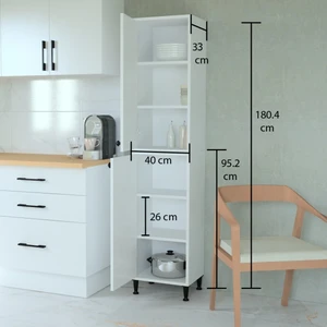 Masal Beyaz Suntalam Çok Amaçlı Dolap 180x40x33 cm – Kalın Kenar Bantlı, Dayanıklı ve Kolay Kurulumlu