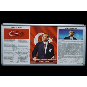 Milli Levha 3 Lü Set Tek Parça Alüminyum Rondo Çerceve 45 x 90 cm