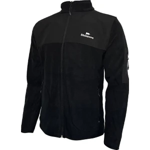 Erkek Regular Fit Fermuarlı Cepli Polar Siyah Sweatshirt