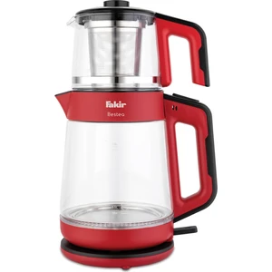 Bestea 1900 W Cam Çay Makinesi Kırmızı Siyah