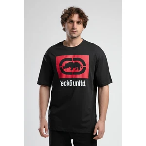 Ecko Unltd. ITHACA Antrasit Bisiklet Yaka Nakışlı Oversize Erkek Tshirt