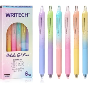 Wrıtech W-0163 Soft Grıp Nebula Sarı/mavi Gövde Mavi Jel Kalem - 12'li Kutu