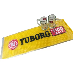 Poyraz Koleksiyon 2 Adet Bira Bardağı + 1 Adet Büyük Boytuborg Bar Mat