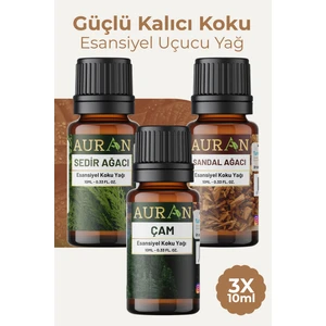 Sedir Sandal Çam Saf Esansiyel Uçucu Yağ Buhurdanlık Yağ Difüzör Esans Aromaterapi Ortam 3x 10ml