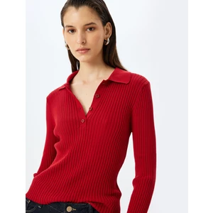 Uzun Kollu Triko Polo Yaka Kazak