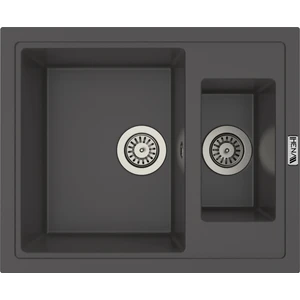 Hena Surface Granit Eviye 1,5 Gözlü Antrasit 60 x 50 Kuvars