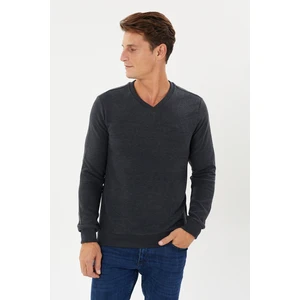 Tony Montana Kadife Selanik Basic V Yaka Sweatshirt- KS-1401