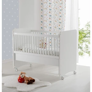 Baby When BW1065 - Pratik Kademeli Anne Yanı Tekerlekli Bebek Beşik Beyaz 60X120