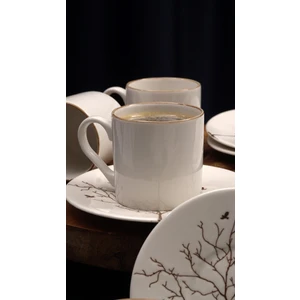 Heda Porselen Hayat Ağacı 12 Parça 6 Kişilik Porselen Kahve Fincan Takımı