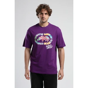ECKO UNLTD Kıngston Mor Bisiklet Yaka Baskılı Oversize Erkek Tshirt