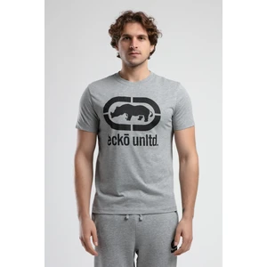 ECKO UNLTD Marc Gri Bisiklet Yaka Baskılı Standard Fit Erkek Tshirt