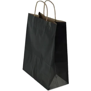 Kraft Kağıt Çanta Siyah 18X8X24 cm 25 Adet