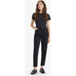 Kadın High Waist Mom Jean Flash Black Kot Pantolon - A7745-0007
