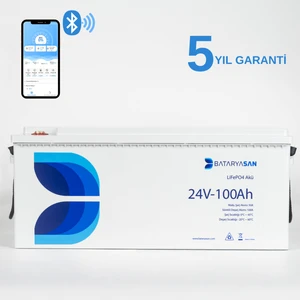 24V 100AH Lifepo4 Akü Bluetooth Özellikli (Lityum Akü)