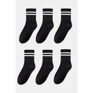 Black Deer 6 Çift Çizgili Tenis Çorabı Erkek ,kadın Unisex Çizgili Tenis Çorabı