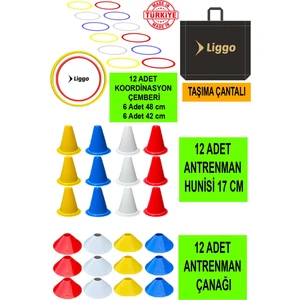 Antrenman Seti 12LI Koordinasyon Çemberi 12LI Antrenman Çanağı 12 Adet 17CM Huni Seti