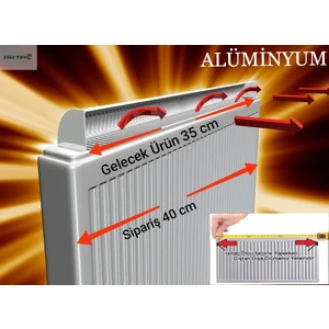 40cm Petek Üstü Alüminyum Isı Yönlendirici - Isıya Dayanıklı Alüminyumdur Uzayan Plastiklerden Değildir