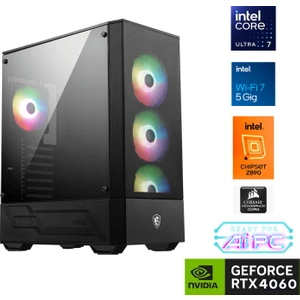 Go Gamer UFE09 Intel Ultra 7 265KF Z890 32GB Ddr5 6000MHZ 1tb Gen4 SSD RTX4060 240MM Sıvı Soğutma Windows 11 Pro