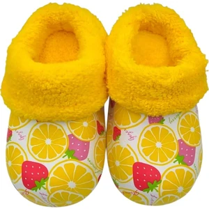 Içi Kürklü Dışı Eva Çocuk Ev Kreş Okul Sokak Terlik Sarı