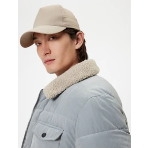 Slim Fit Şişme Mont Peluş Yaka Detaylı Fermuarlı