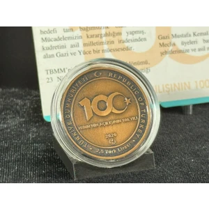 Tbmmnin Açılışının 100. Yılı Hatıra Parası  Bronz Hatıra Parası
