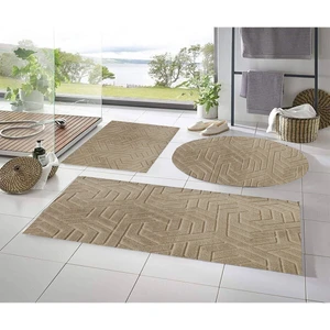Lüx Armoni Embos 3'lü Banyo Halısı Klozet Takımı  -- 50X90--50X60--50X50(YUVARLAK)