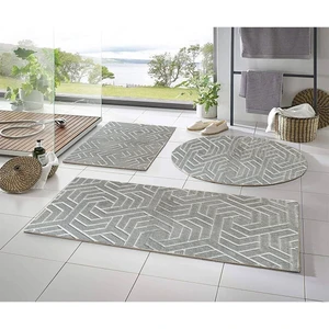 Lüx Armoni Embos 3'lü Banyo Halısı Klozet Takımı  -- 50X90--50X60--50X50(YUVARLAK)