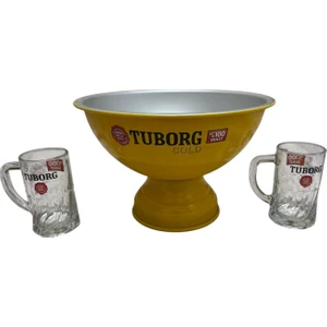Tuborg Bira Bardağı 2 Adet + 1 Adet Büyük Boy Şişekova