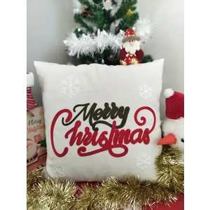 MELINA Home Deco Yılbaşına Özel Tasarlanmış Punch Işlemeli Kırlentler, Rengarenk, Merry Christmas, Zarif ve Şık Yılbaşı Dekoru (43 x 43  cm ),  Konforlu ve Dayanıklı Kumaş, Ev ve Ofis Için Ideal Hediye