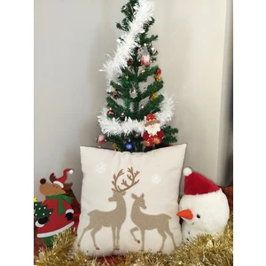 MELINA Home Deco Yılbaşına Özel Tasarlanmış Geyikli Punch Kırlent Kılıfı