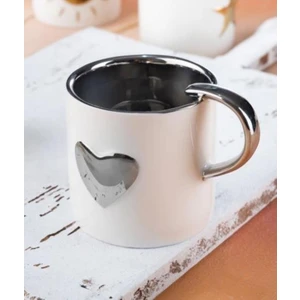 93 Gümüş Kalpli Mug Kupa