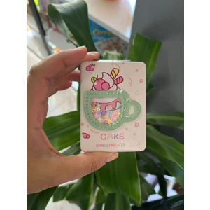 EyER Shoping Pullu Cupcake Figürlü Taşınabilir Makyaj Aynası Çanta Aynası ve Cep Aynası Kapaklı