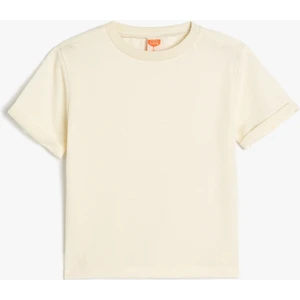 Basic T-Shirt Kısa Kollu Bisiklet Yaka Pamuk Karışımlı