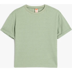 Basic T-Shirt Kısa Kollu Bisiklet Yaka Pamuk Karışımlı