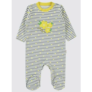 Civil Baby Kız Bebek Patikli Tulum 1-6 Ay Sarı