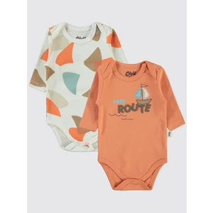 Civil Baby Erkek Bebek 2'li Çıtçıtlı Badi 3-18 Ay Oranj