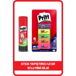 Stick 43 gr Shrink + Pritt Mini Silgi 10'lu Blister