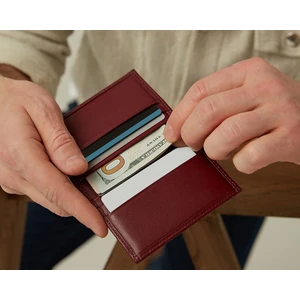 Helmbrook London Townsend Erkek Bordo Deri Özel Tasarım Çok Bölmeli Rfid Korumalı Kartlıklı Cüzdan