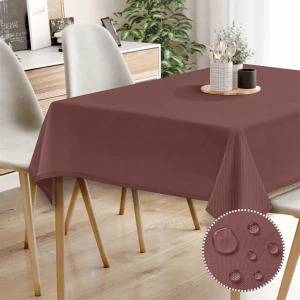 Canvas Sıvı Geçirmez Leke Tutmaz Gül Kurusu Masa Örtüsü