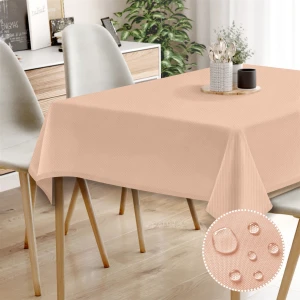 Canvas Sıvı Geçirmez Leke Tutmaz Açık Pembe Masa Örtüsü