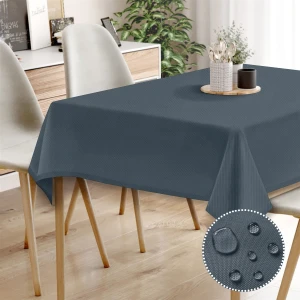 Canvas Sıvı Geçirmez Leke Tutmaz Indigo Masa Örtüsü