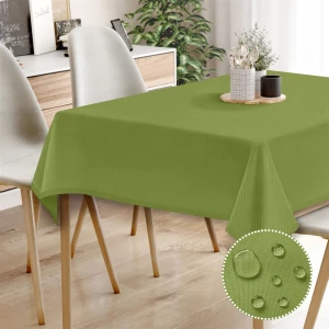 Canvas Sıvı Geçirmez Leke Tutmaz Yeşil Masa Örtüsü