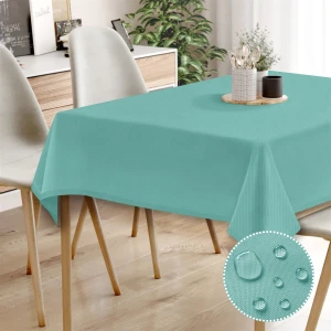 Canvas Sıvı Geçirmez Leke Tutmaz Turkuaz Masa Örtüsü